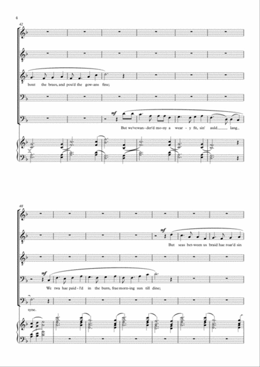Auld Lang Syne (ttbb) TTBB scores gallery preview page 4