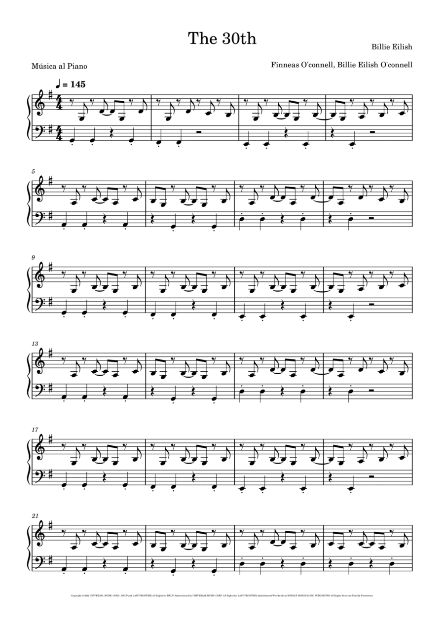 The 30th Easy Piano scores gallery preview page 1