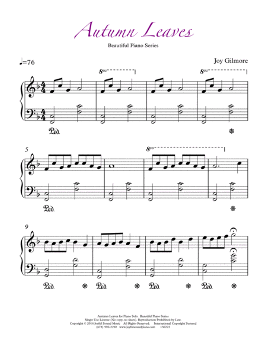 Autumn Leaves Piano Method scores gallery preview page 2