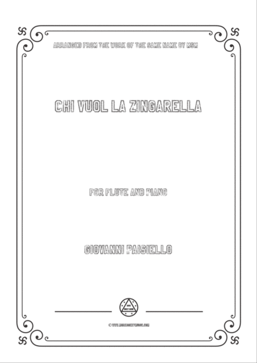 Paisiello-Chi Vuol la zingarella,for Flute and Piano