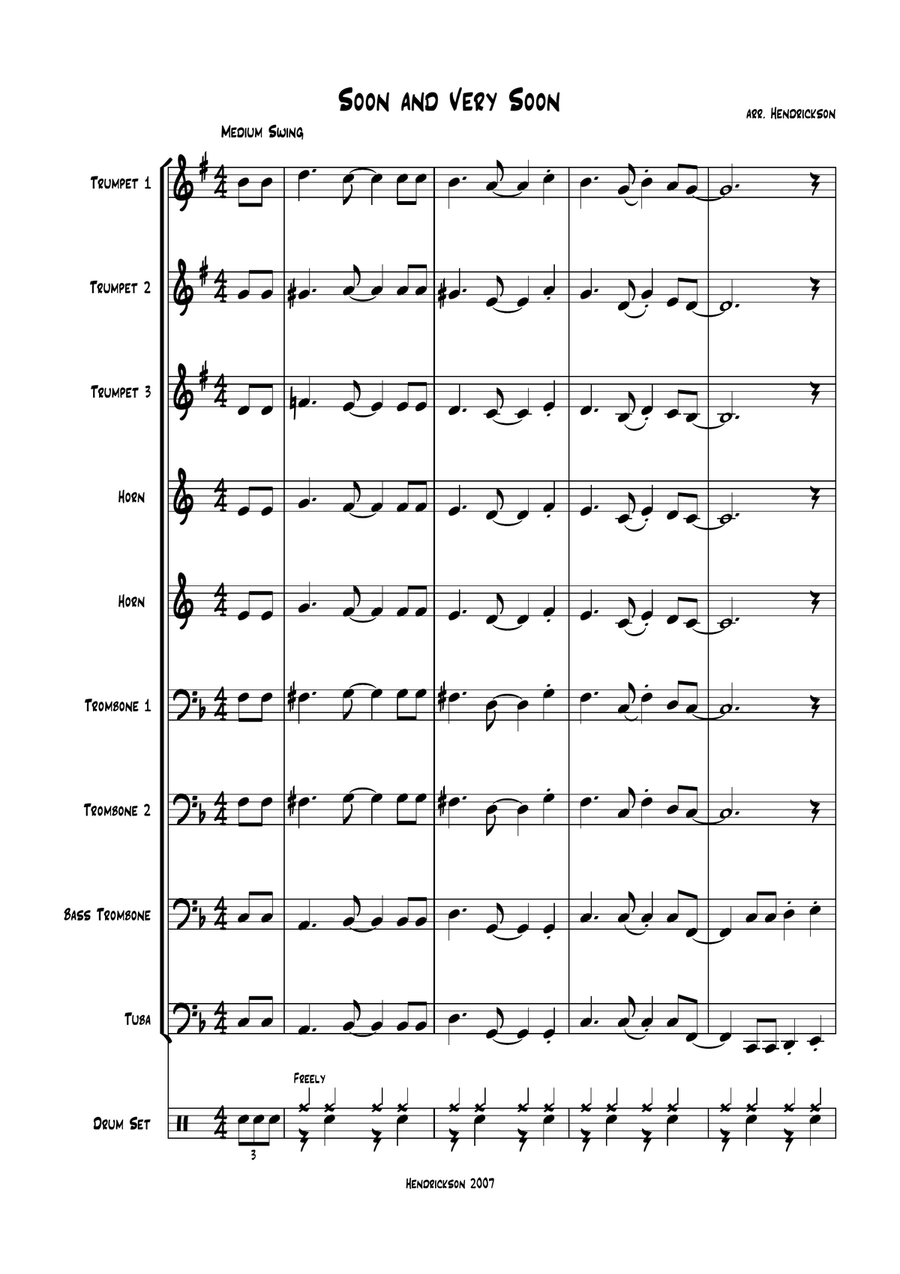 Soon And Very Soon Horn scores gallery preview page 1