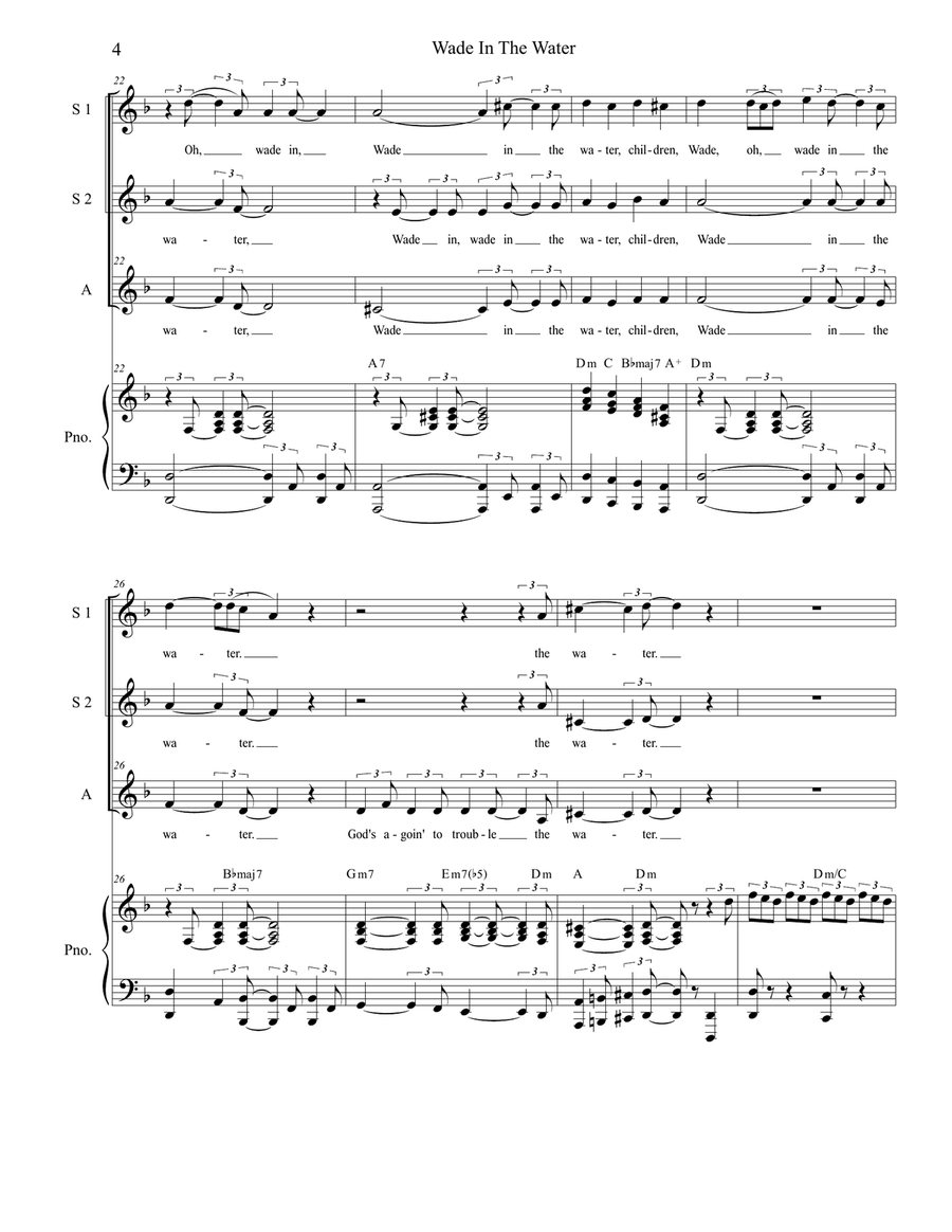 Wade In The Water (for SSA) SSA scores gallery preview page 4