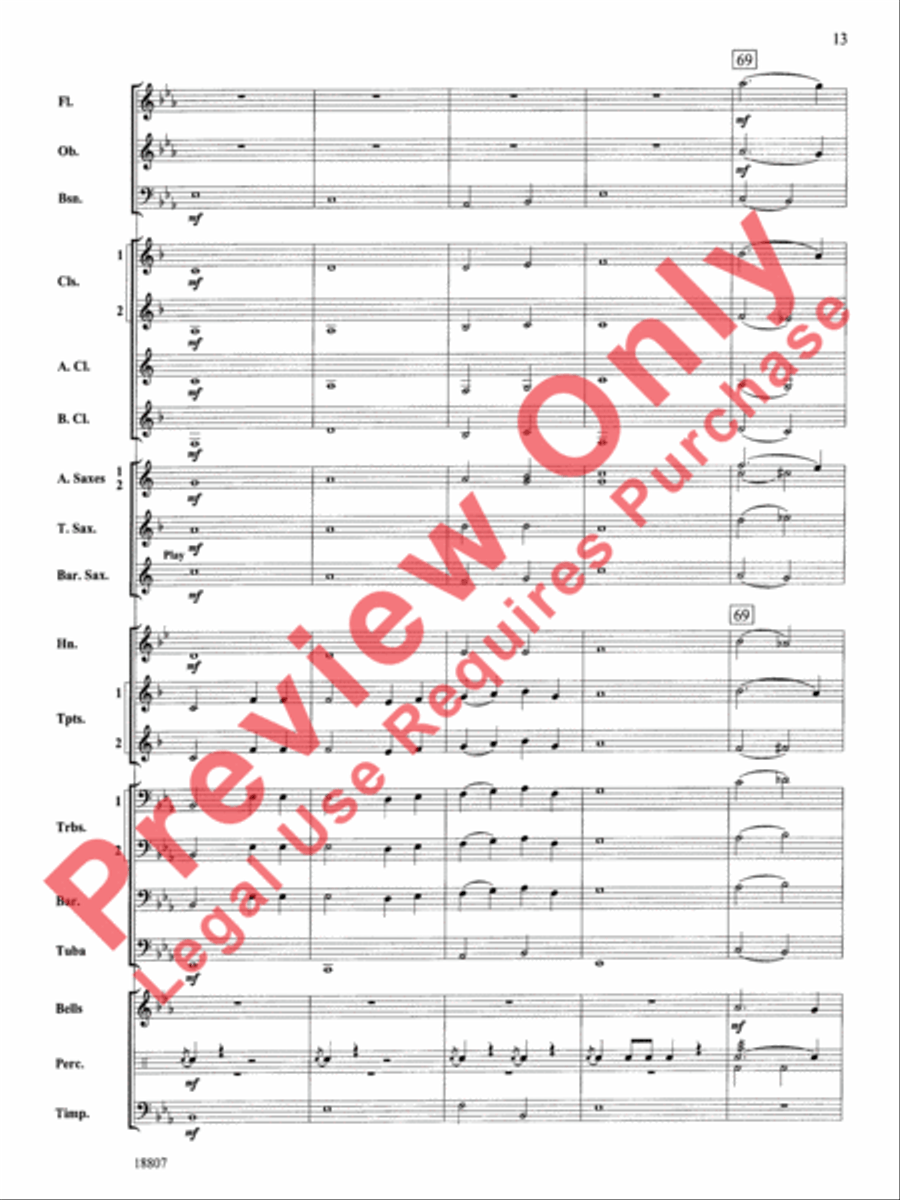Beethoven's Fifth Christmas Concert Band scores gallery preview page 14