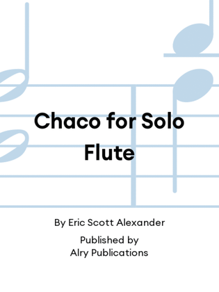 Book cover for Chaco for Solo Flute