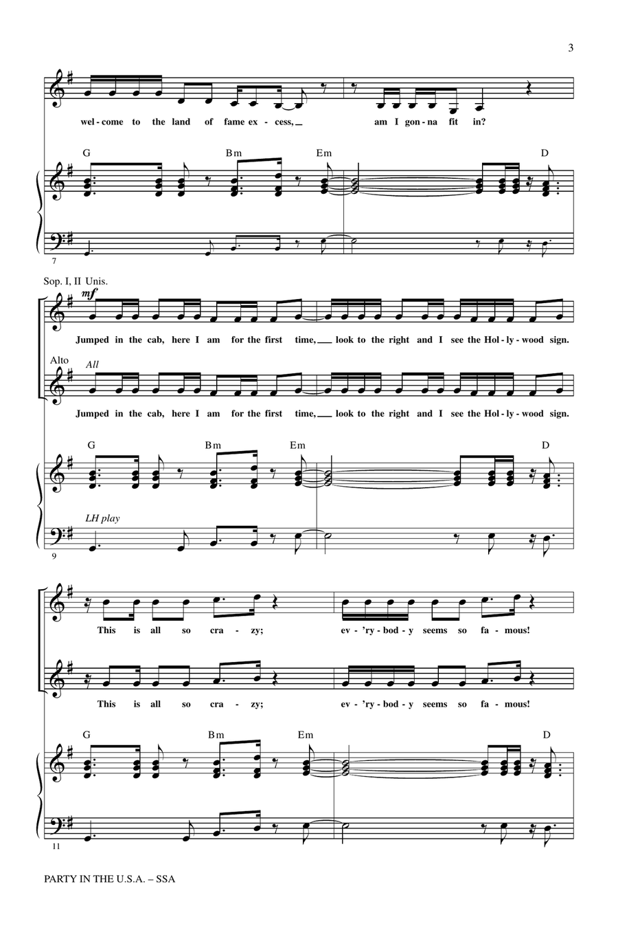 Party In The USA (arr. Roger Emerson) SSA scores gallery preview page 2