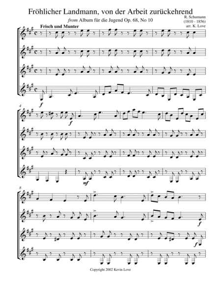 A Little Schumann, Please... (Guitar Quartet) - Score and Parts image number null