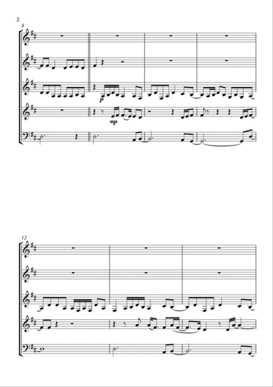 Kiss Me Kiss Me Woodwind Quintet scores gallery preview page 2
