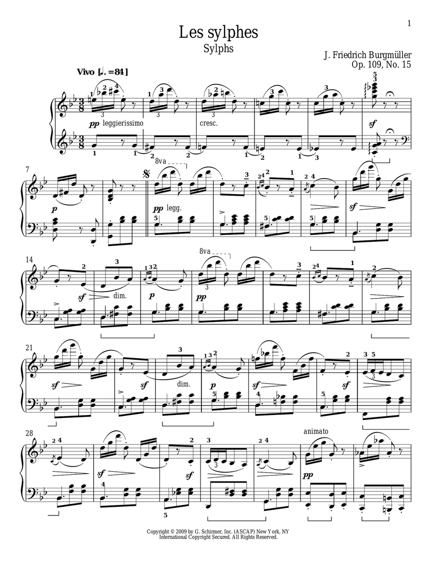Sylphs Piano Solo scores gallery preview page 1
