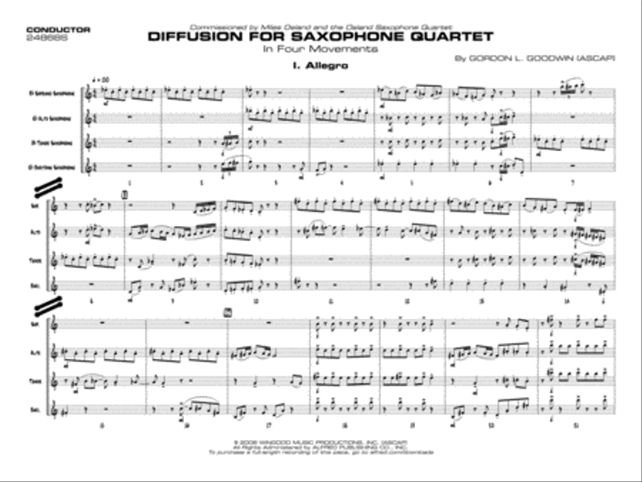 Diffusion for Sax Quartet: Score Saxophone Quartet scores gallery preview page 3