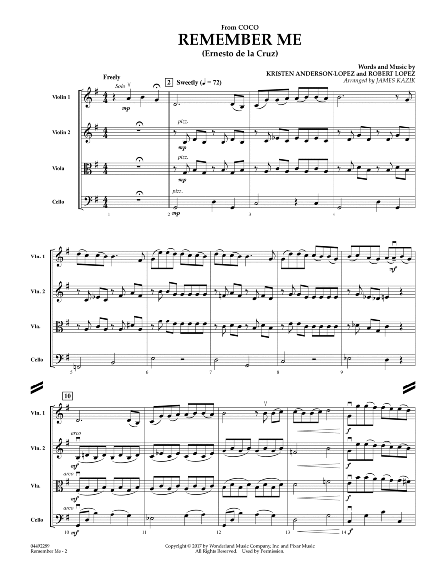 Book cover for Remember Me (from Coco) (arr. James Kazik) - Conductor Score (Full Score)