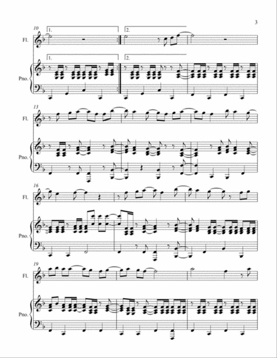 Cecilia Flute Solo scores gallery preview page 3