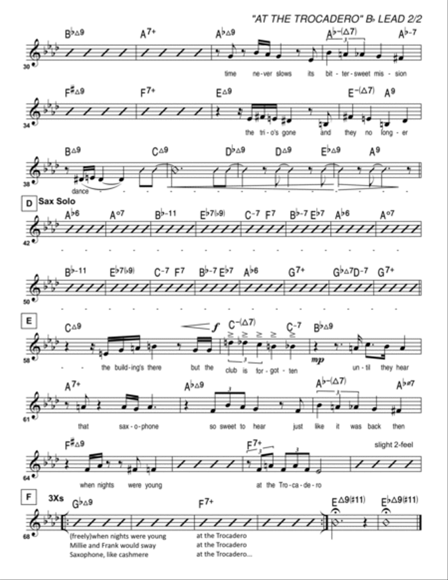 At the Trocadero Jazz Ensemble scores gallery preview page 2