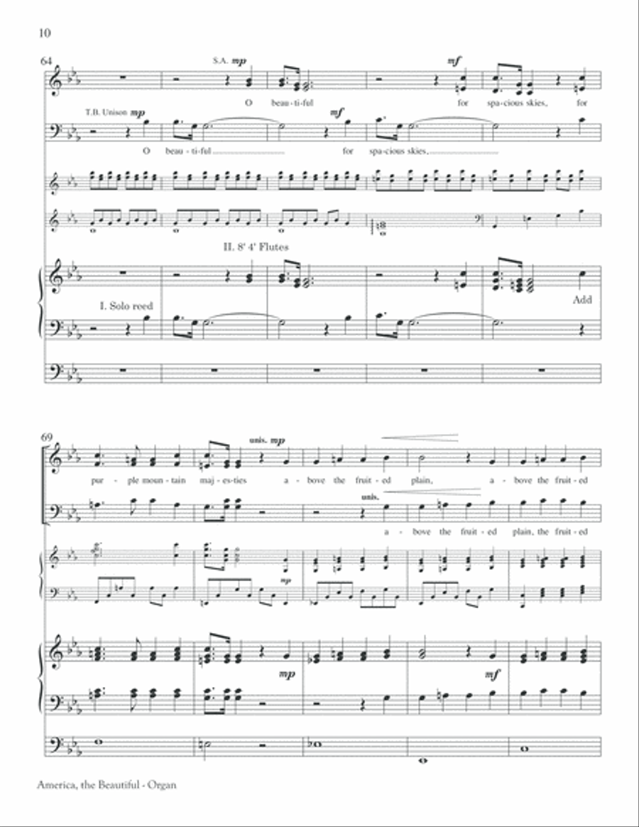 America, the Beautiful America, the Beautiful Choir scores gallery preview page 10