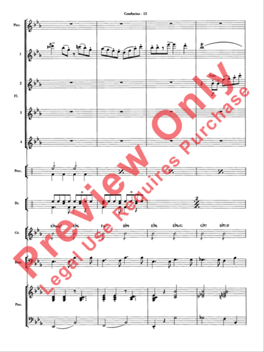 Sleigh Ride Samba Flute Choir scores gallery preview page 14