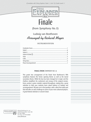 Book cover for Finale (from Symphony No. 5): Score