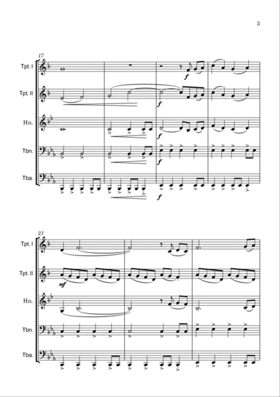 Bridgerton Main Title Brass Quintet scores gallery preview page 3