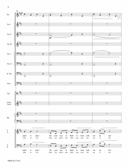Shepherds, Run Along/Przybieżeli do Betlejem pasterze (Downloadable SATB Brass Ensemble Score)