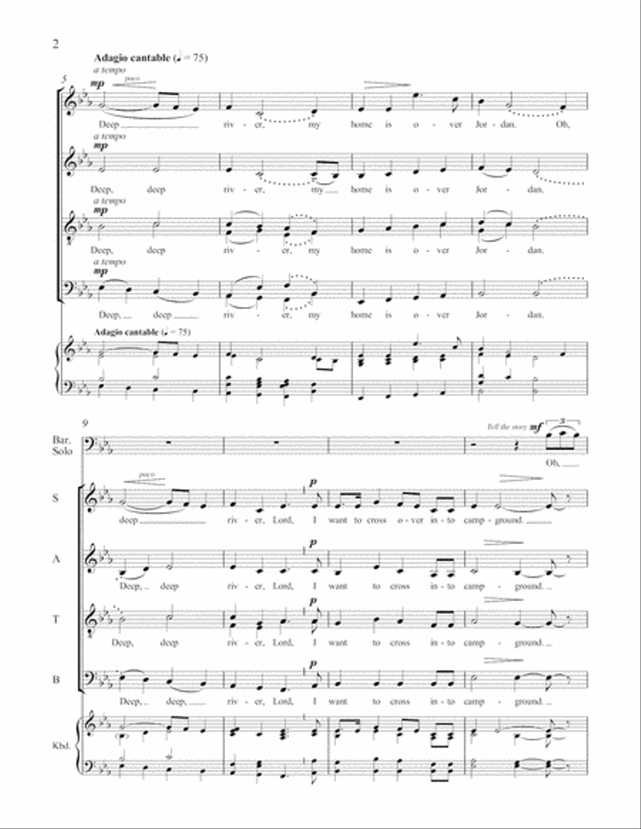 Deep River, My Home Is Over Jordan 4-Part scores gallery preview page 3