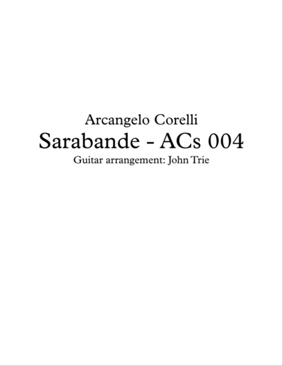 Sarabande - ACs004 tab Sarabande - ACs004 tab Acoustic Guitar scores gallery preview page 1