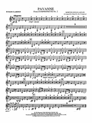 Pavanne (from Symphonette No. 2): B-flat Bass Clarinet