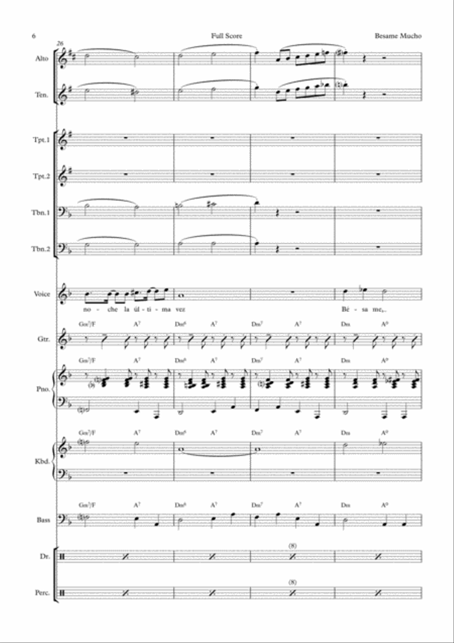 Besame Mucho (Kiss Me Much) Besame Mucho (Kiss Me Much) Tenor Saxophone scores gallery preview page 6