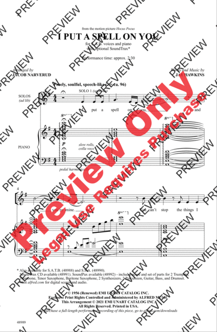 I Put a Spell on You 3-Part scores gallery preview page 2