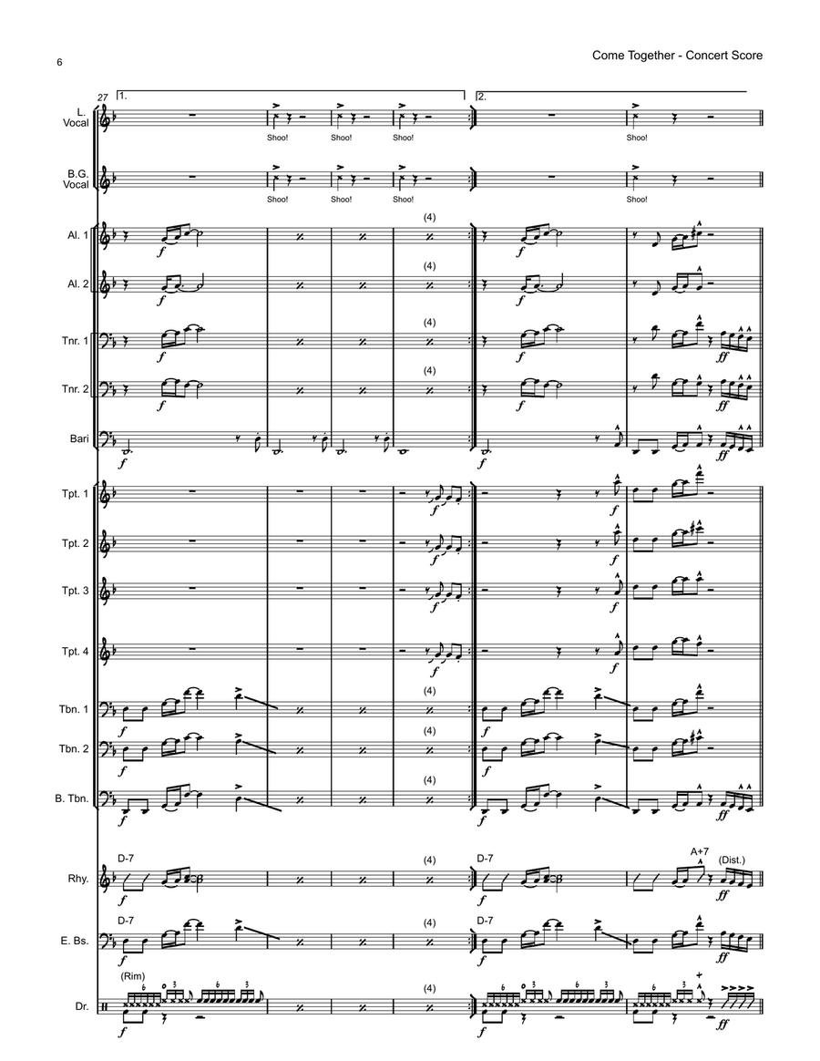 Come Together Jazz Ensemble scores gallery preview page 6