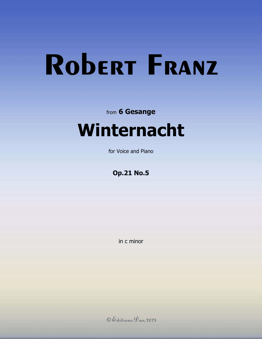 Winternacht, by Robert Franz, in c minor Voice scores gallery preview page 1