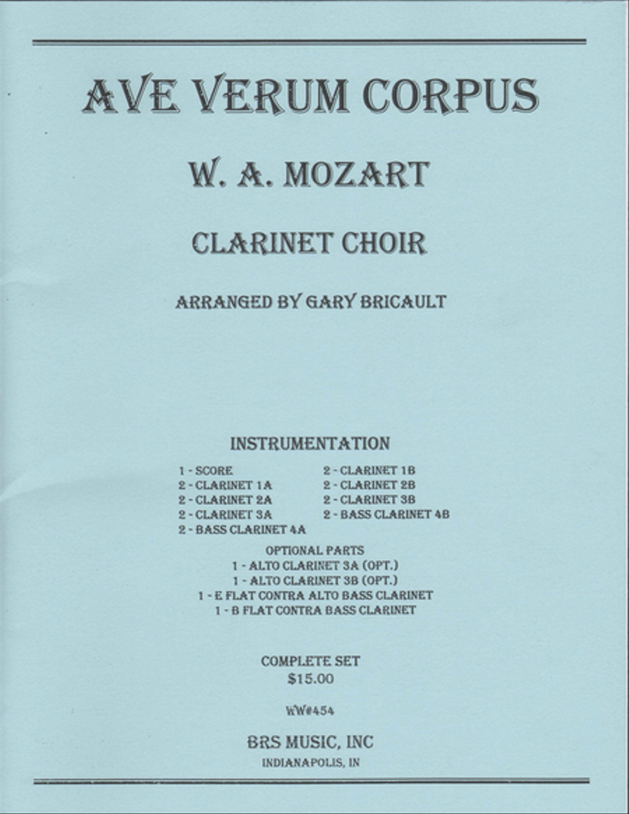 Ave verum corpus Clarinet Choir scores gallery preview page 1