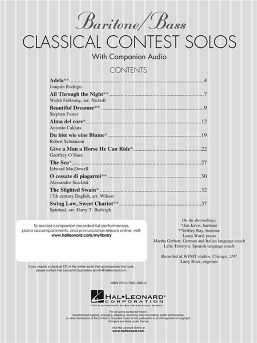 Classical Contest Solos - Baritone/Bass Voice scores gallery preview page 3