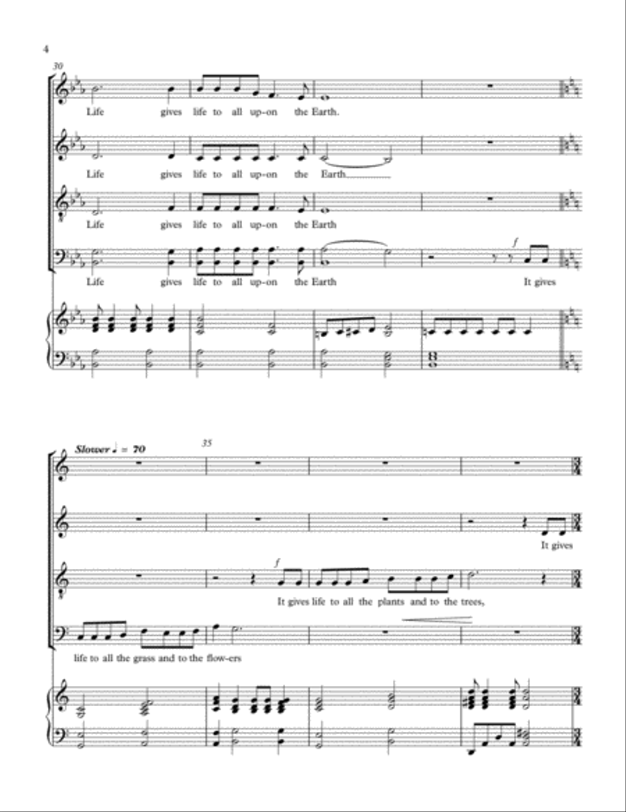 Electric Life text conveys a deeper understanding of the energy of Life. 4-Part scores gallery preview page 4