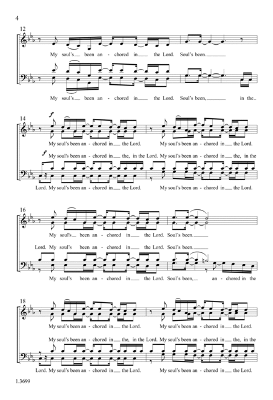 My Soul's Been Anchored in the Lord 4-Part scores gallery preview page 4