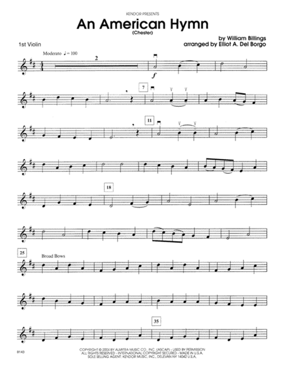 An American Hymn (Chester) - Violin 1