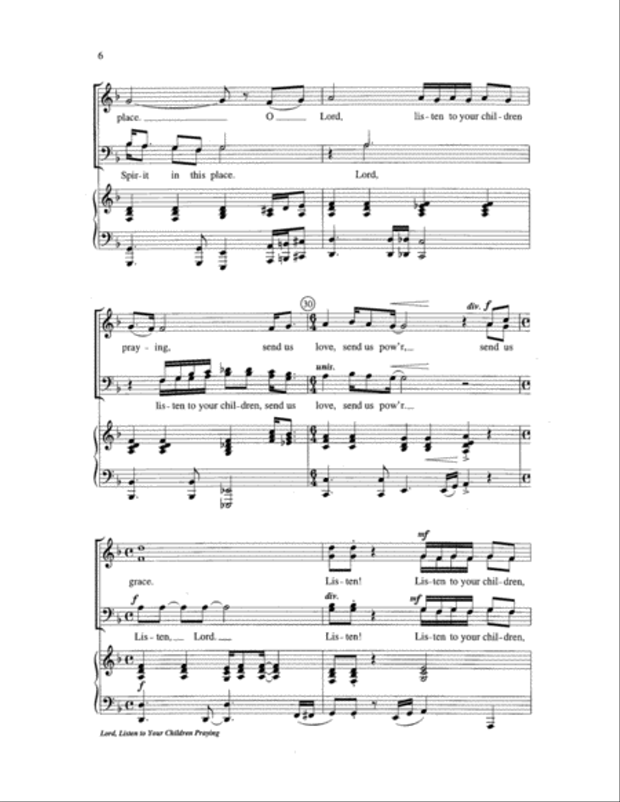 Lord, Listen to Your Children Praying Choir scores gallery preview page 6