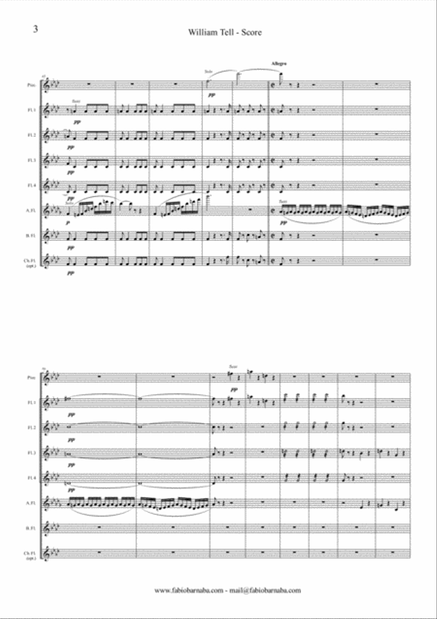 William Tell - Overture for Flute Choir Flute Choir scores gallery preview page 4