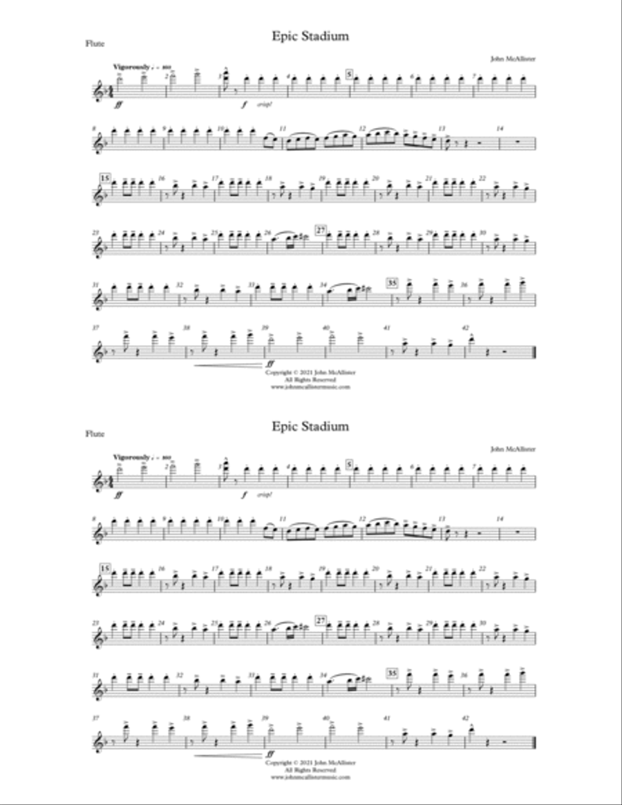 Epic Stadium - for Marching Band or Pep Band Concert Band scores gallery preview page 5