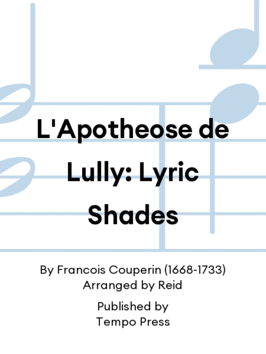 L'Apotheose de Lully: Lyric Shades Orchestra scores gallery preview page 1