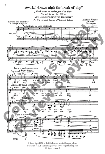 Die Meistersinger von Nurnberg: Wach' auf! (Awake! Draws Nigh)