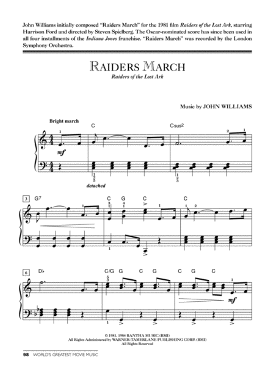 World's Greatest Movie Songs Easy Piano scores gallery preview page 5