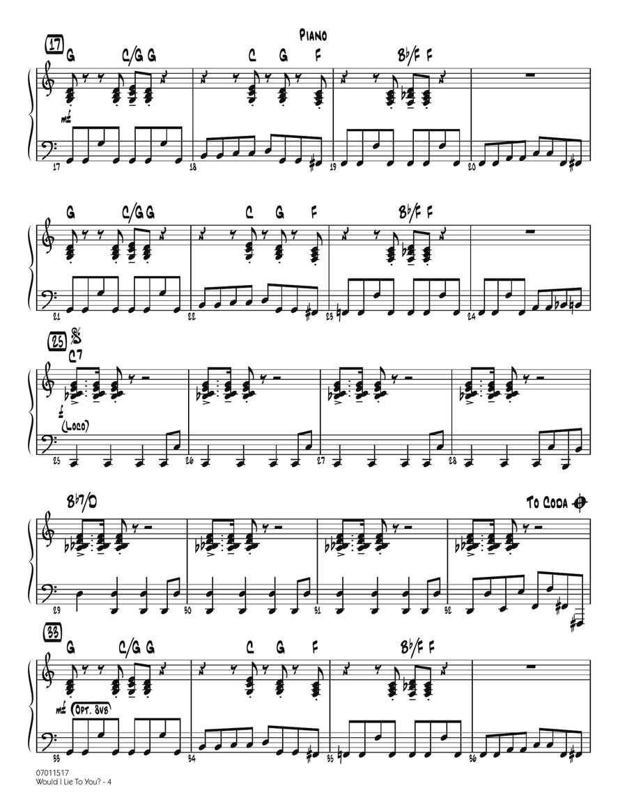 Would I Lie to You? - Piano Jazz Ensemble scores gallery preview page 2