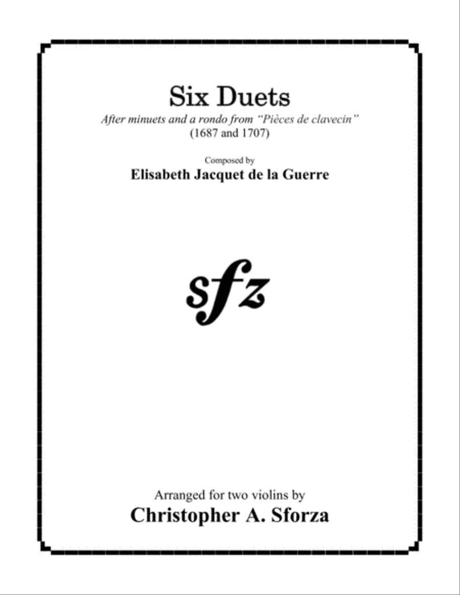 Six Violin Duets after La Guerre Six Violin Duets after La Guerre String Duet scores gallery preview page 1