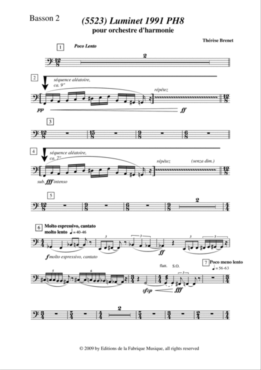 Thérèse Brenet: (5523) Luminet 1991 PH8 for concert band, bassoon 2 part Concert Band scores gallery preview page 2