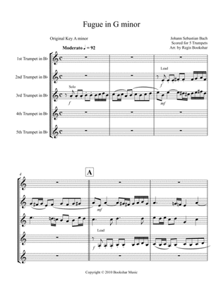 Book cover for Fugue in G minor (Trumpet Quintet)
