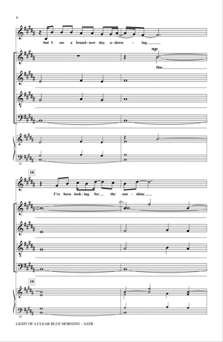 Light Of A Clear Blue Morning 4-Part scores gallery preview page 3