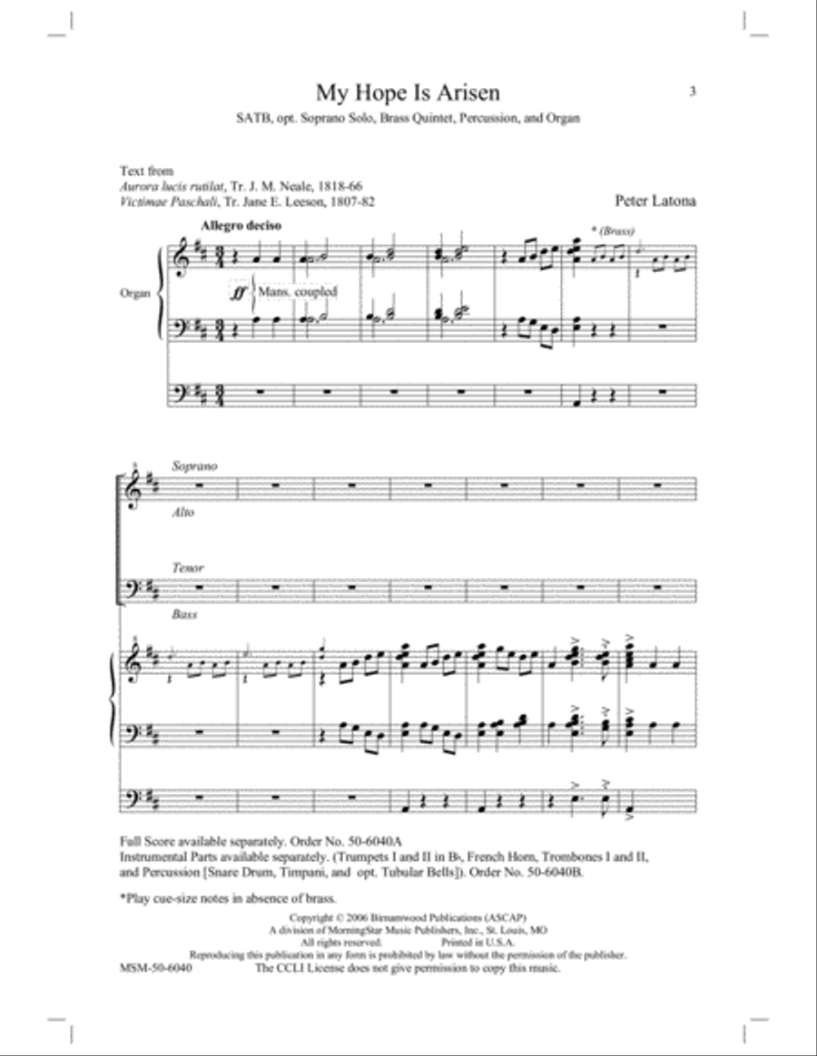 My Hope Is Arisen 4-Part scores gallery preview page 2