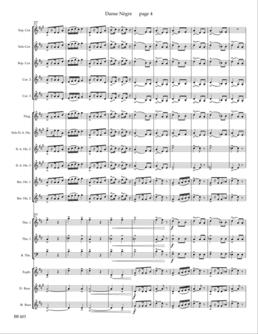Danse Nègre from African Suite. Op. 35 for Brass Band image number null
