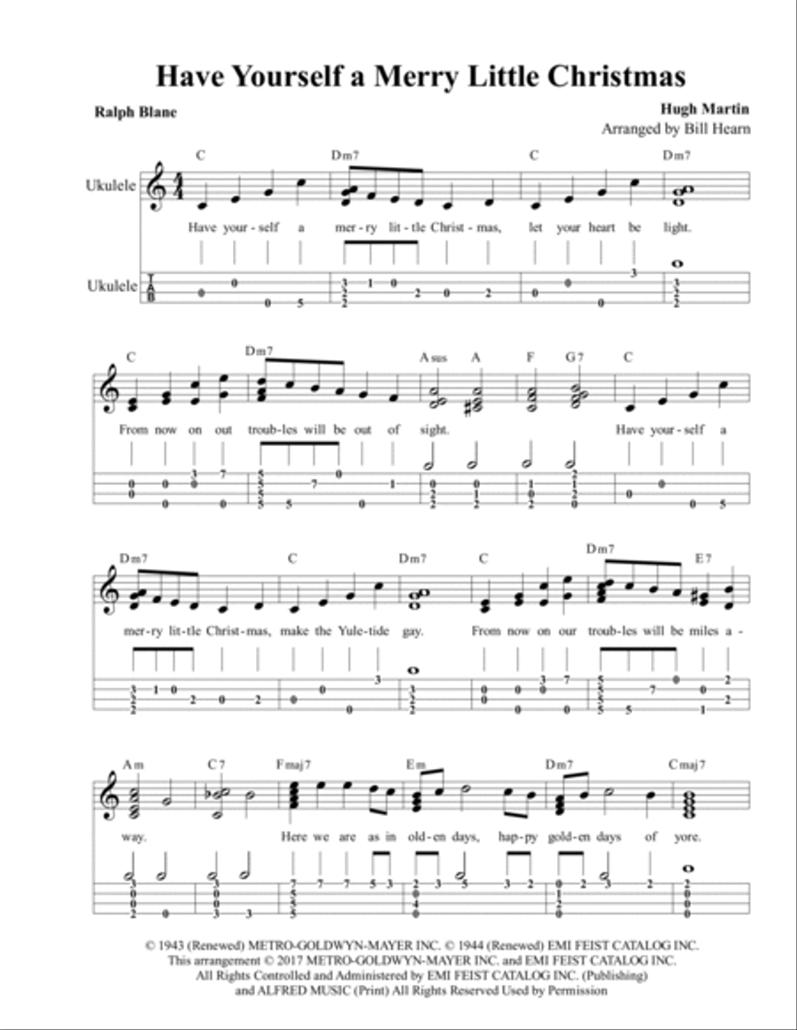 Have Yourself A Merry Little Christmas Ukulele scores gallery preview page 2