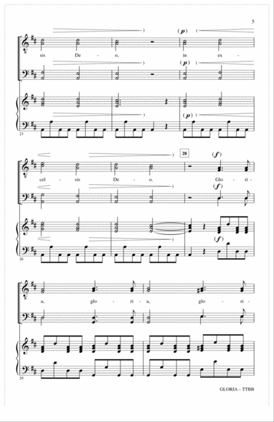Gloria (arr. John Leavitt) TTBB scores gallery preview page 4