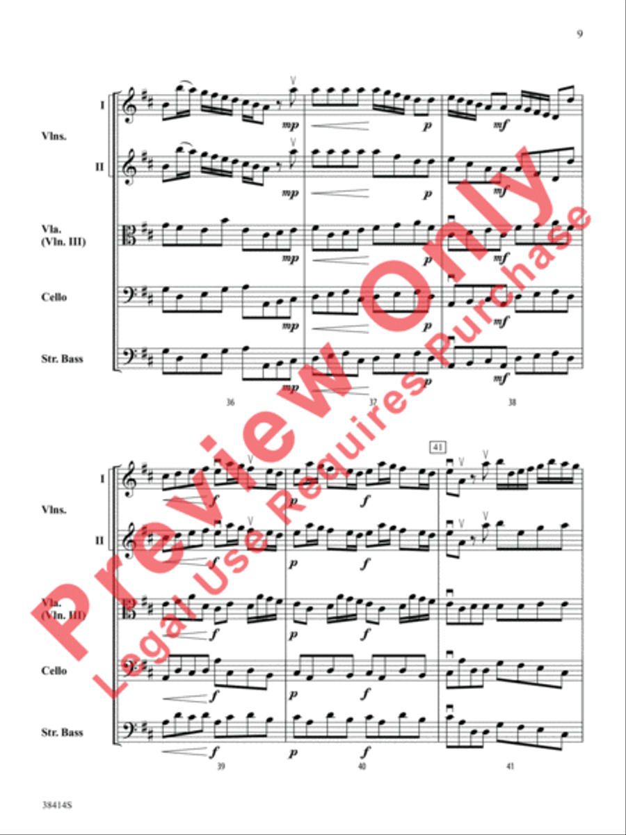 Concerto a Cinque, Opus 7, No. 1 String Orchestra scores gallery preview page 10
