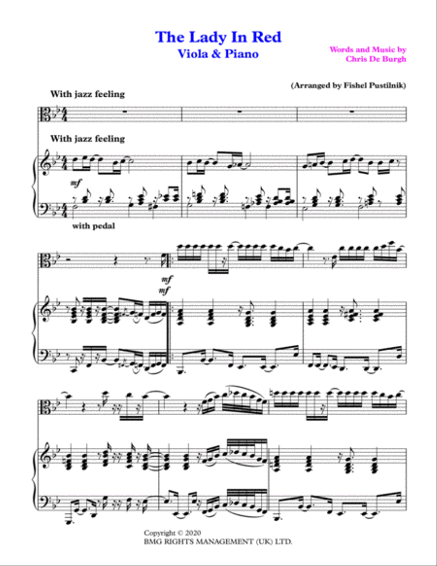 The Lady In Red Viola scores gallery preview page 2